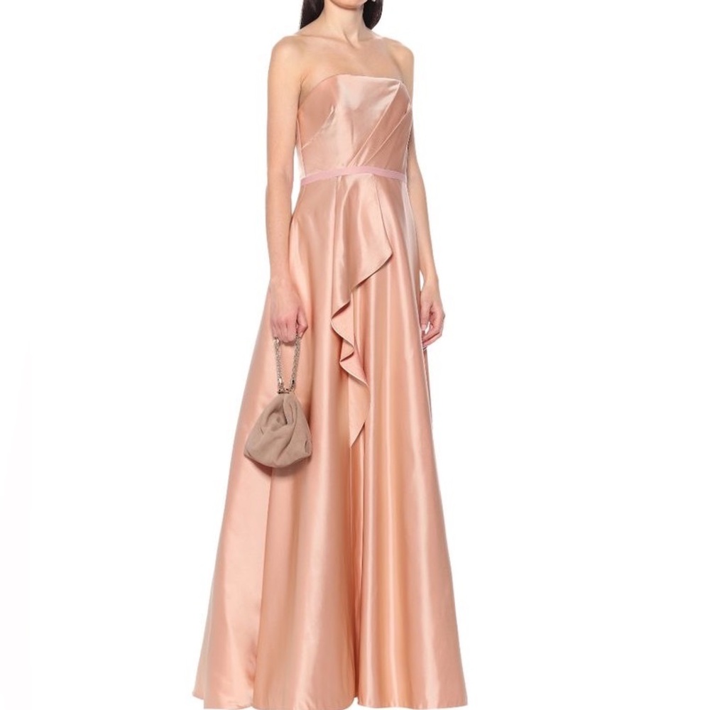US 4 Marchesa Notte Collection Strapless Ruffle Gown NWT